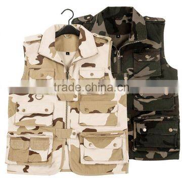 mens outdoor camp fishing vest multi-pockets camouflage travle vest