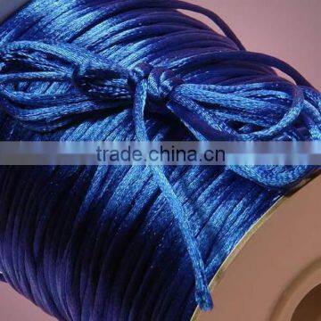 Satin cord Jewelry making supplies-bright blue color china knot satin cord for jewelry DIY making and craft supplies