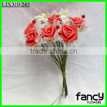 cheap artificial red rose flower stand for wedding