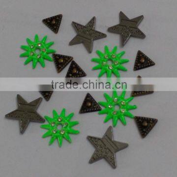 wholesale different shape iron on hot fix copper stud for clothes