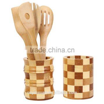 Bamboo Kitchenware, Bamboo Spoon Holder with Utensil Set