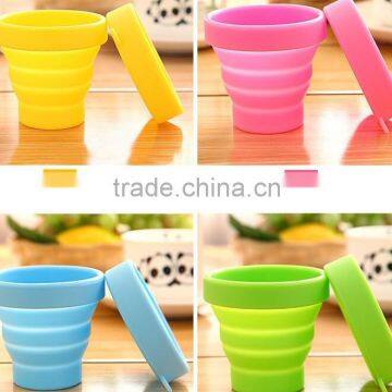 Food Grade Heat Resistance Folding Silicone Cup for Travel Outdoor Camping