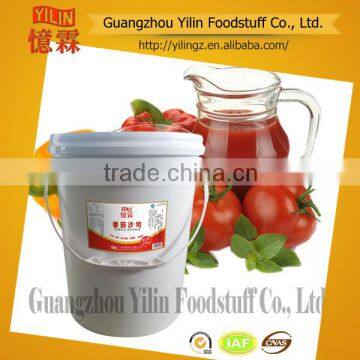 China YILIN manufacturing tomato ketchup in 20kg barrel pack