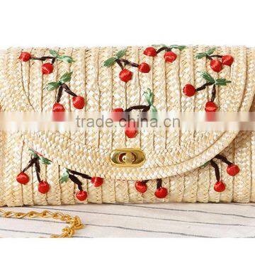 Online shopping professional factory custom small straw tote handbag straw beach bag