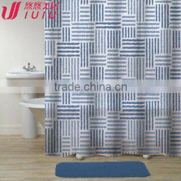 Transparent printed PVC shower curtain