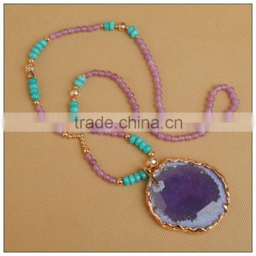 Handmade agate with giant clam beads necklace ,fashion necklace ,pendant necklace