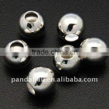 Brass Seamless Beads, Bead Spacers, Nickel Color, Round, Size: about 6mm in diameter, 5.3mm thick, hole: 2.8mm(KK-Q106-N)