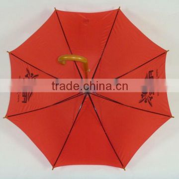 48" arc cute red color silk screen promotional straight umbrella