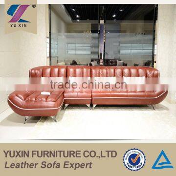 Room furniture unique L shaped sectional leather sofa designs