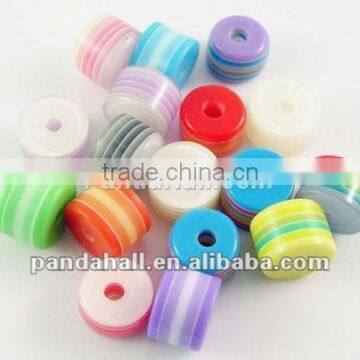 Resin Beads, Banded Cylinder, Wholesale Jewelry Supply(RB002Y)