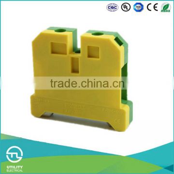 UTL New Arrival Yellow Green Euro Ground Screw Terminal Block And Section 16mm 800V