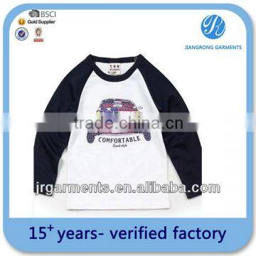 OEM supplier with BSCI & BV custom t shirt printing cvc single jersey tshirt with raglan sleeve t shirt