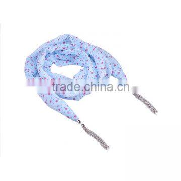 2016 Fashion Hot Sale Cute Spot Pink Color Chiffon Scarf photo-3