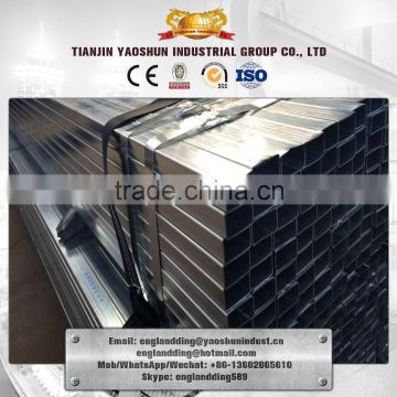 0.8mm thickness HR galvanized square tube/ gi sq tube from china