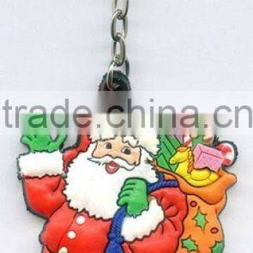 Santa Claus Key chains Father Christmas Soft PVC keyholder