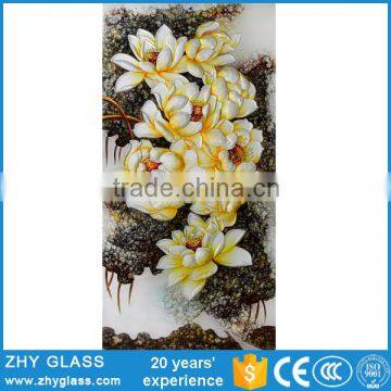 Wholesale Decorative Wall Hanging Glass Painting Pictures Of Flowers