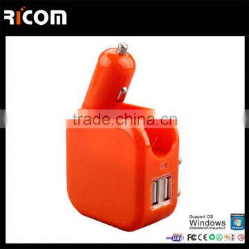 Patented universal car and wall charger adapter with dual usb 5V 2.1A with 2 usb-UC311-Shenzhen Ricom