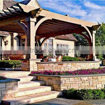 Recycled Backyard Outside Hollow Composite Wood Decking Wpc Decking Rattan Pergola photo-3