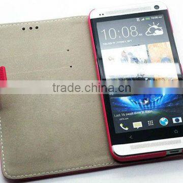 Unique design mobile phone case patchork leather flip case for HTC one case flip cover with micro fiber