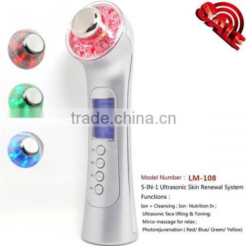 5 in 1 ultrasonic beauty machine vibrating facial massager as seen on tv