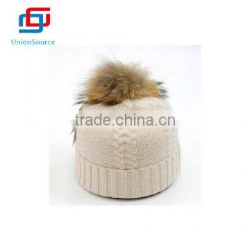 Women Beanie Cap With A Top Ball