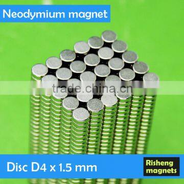 Strong NdFeB magnet disc Magnets D4x1.5mm