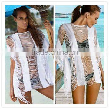 JPSKIRT1605065 2016 Newest Cheap Ladies Short Sleeve See-through Beach Dress