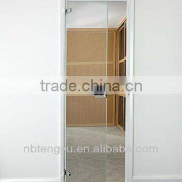 Clear hinged swing glass door hardware