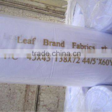 t/c white fabric 45x45 133x72 44/45"