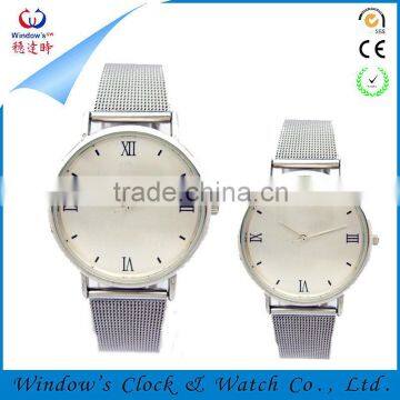 stainless steel mesh watch bands quartz movement watch