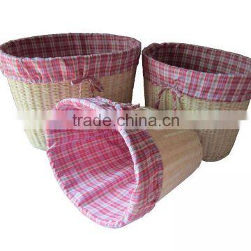 laundry basket with linning, craft basket, 100% handmade