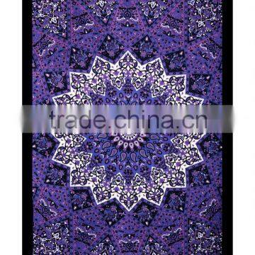 Psychedelic Star Mandala Tapestry Wall Hanging Bed sheet Twin Bedspread Indian Manufacturing Wholesale Tapestry Supplier