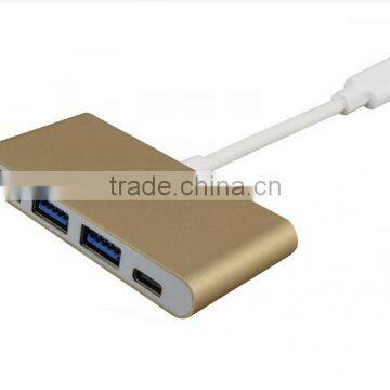 2016 New product power charge PD USB 3.1male to USB3.1 female +USB3.0*3 Adapter