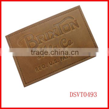 Unique design clothing label, brand label, custom embossed leather label