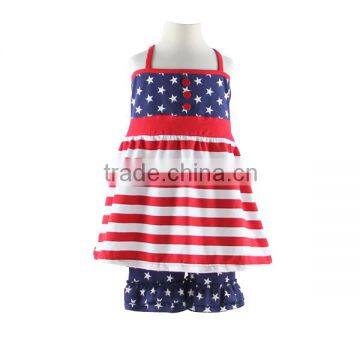 Wholesale 2016 new arrival baby girls set July 4th girls clothes sets ruffle outfits july 4th baby clothes