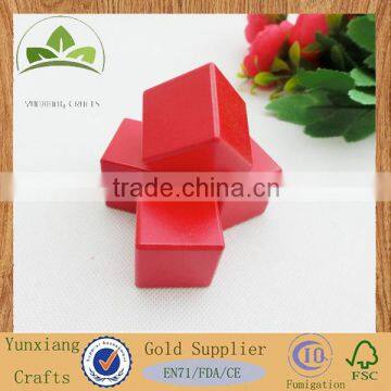 Wooden cube red wooden crafts block