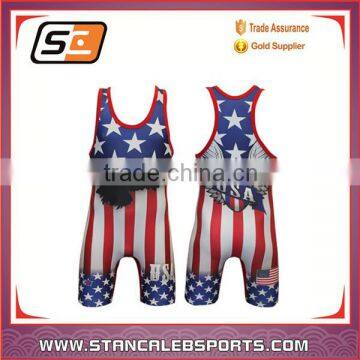 Stan Caleb custom cool design International popular Wrestling Singlet cheap sublimation wrestling singlets