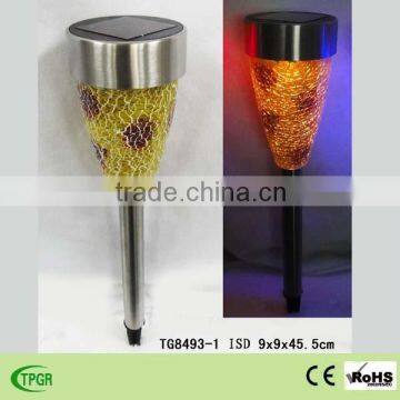 New multicolor stainless with glass solar light for mosaic LED path lights