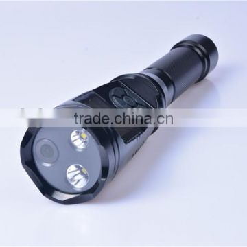 Flashlight video camera / recorder with remobable high capacity battery