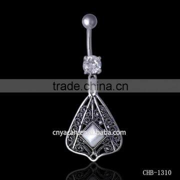 316L Stainless Steel Cz Gem Navel Belly Piercing