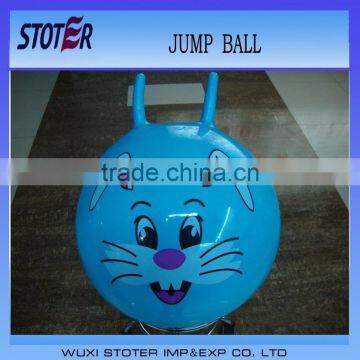 wholesale ecofriendly PVC toy jumping pop ball with handle