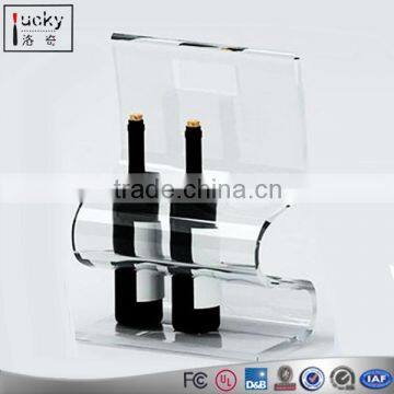 Wavy wine display shelf,Acrylic 3 Bottle Holder, Plastic Wine Display