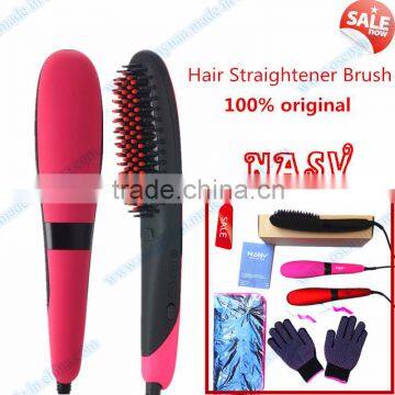 Beauty Salon&Home Used Hair Equipment with LCD Hair Straightener Brush