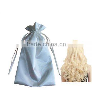 customize size drawstring satin silk virgin hair packaging bags