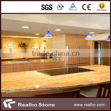 polished bullnose natural wooden yellow onyx marble countertop