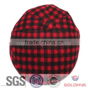 SGS certificate blank newsboy hat men with checker