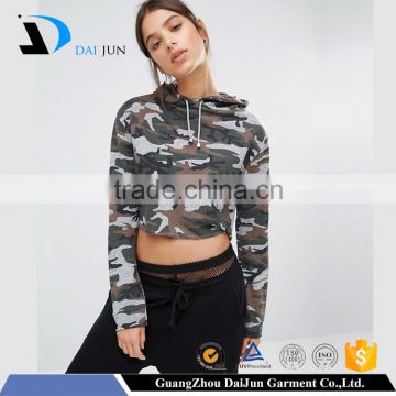 Fashion custom made with hood women 100% cotton camouflage hoodie