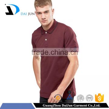 Custom Men Cotton Short Sleeve plum polyester/ spandex blank polo shirt