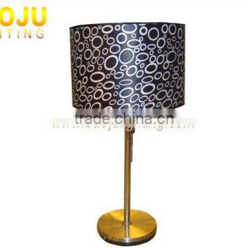 Fabric shade modern wood table lamp with marble base