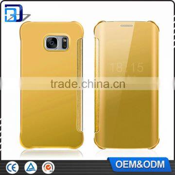 New Best Cheap China Leather View Flip Smart Case Mirror Cover Intelligent Case For Samsung Galaxy S6/S6 Edge Case photo-4
